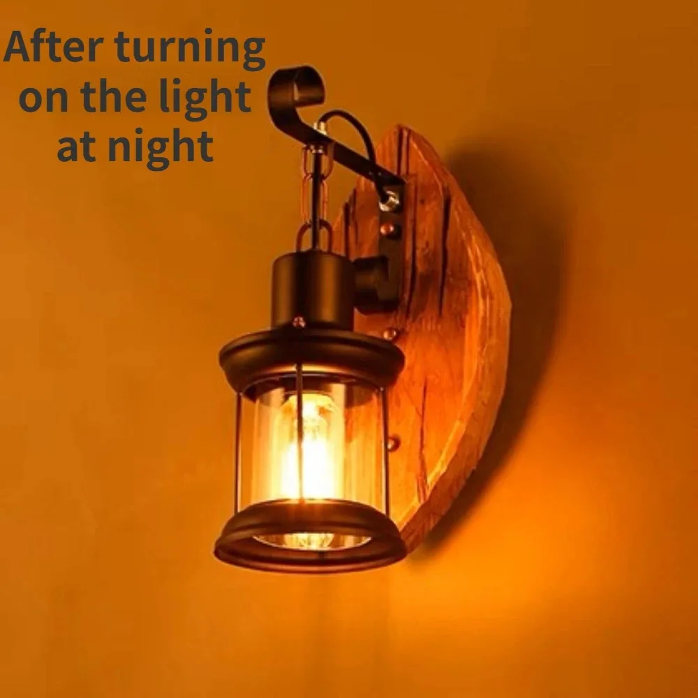 Applique murale LED en bois industriel vintage pour bar, café et décoration intérieure nordique – Image 6