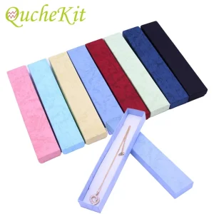 Ensemble de 12 boîtes à bijoux rectangulaires colorées en carton pour rangement et cadeau