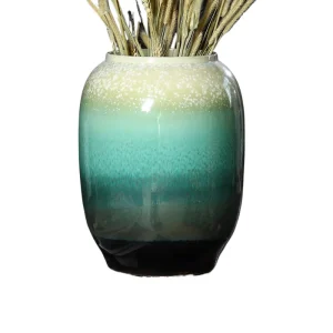 Vase céramique grand ventre rétro large diamètre pour fleurs artificielles