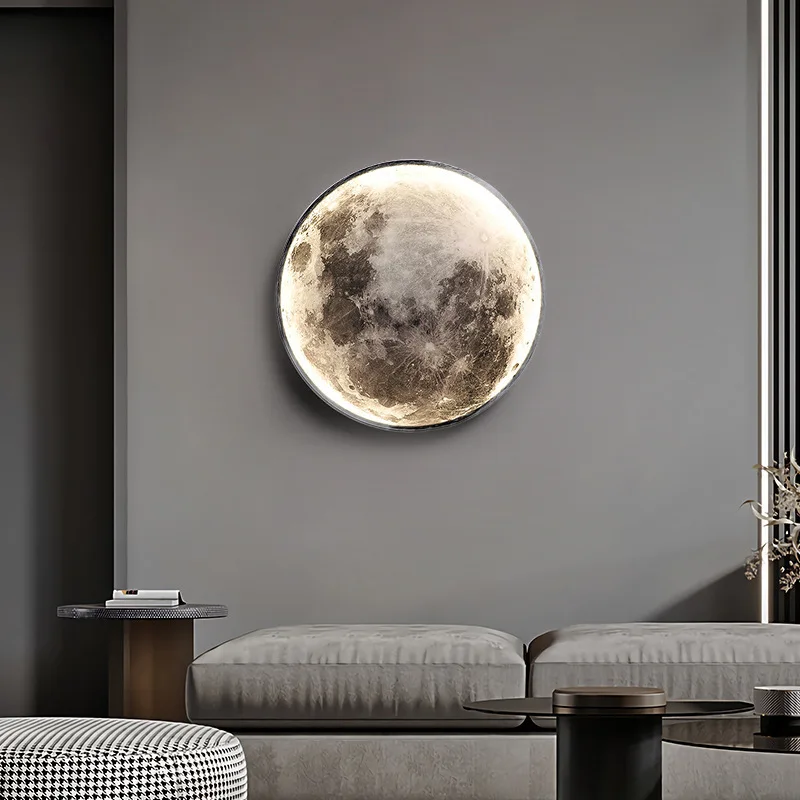 Lampe murale LED en forme de lune avec télécommande, design romantique pour salon ou chambre – Image 4