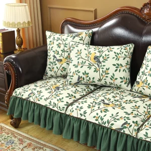 Housse de canapé jacquard polyester anti-dérapante chenille confortable salon