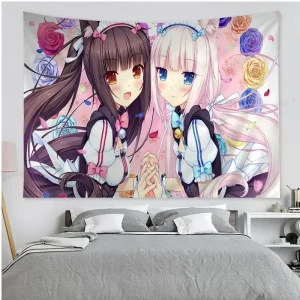 Tapisserie murale bohème colorée anime mandala - Décoration murale tendance pour salon