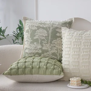 Housse de coussin Chenille 45 x 45 cm - Jacquard Plaid Confort