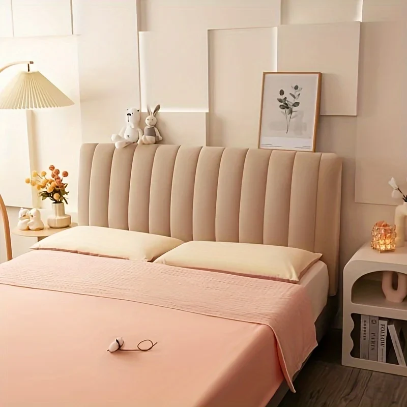 Housse de tête de lit en velours doux matelassée, protection et décoration pour chambre à coucher – Image 2