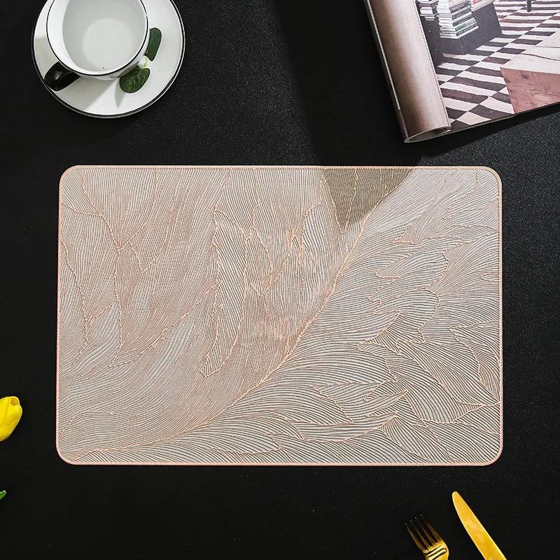 Napperon rectangulaire à motif plumes 45x30cm PVC antidérapant décoration table nordique – Image 6