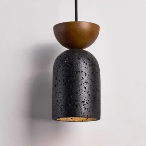 Lampe suspendue tête de lit style ancien moyen en pierre, éclairage rétro Wabi Sabi pour chambre