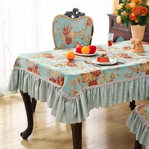 Nappe jacquard brodée polyester luxe pour table déco élégante