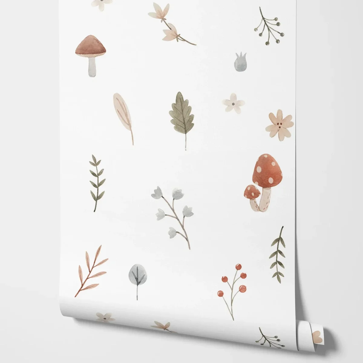 Papier peint adhésif non tissé blanc feuilles pour chambre de fille - Décoration pépinière facile – Image 3