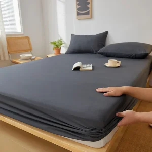 Drap-housse en coton antidérapant pour lit 140x200 - Tailles King Queen Double