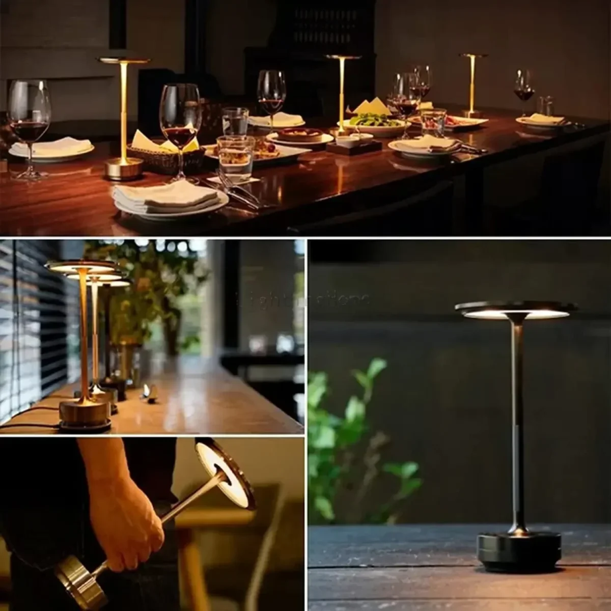 Lampe de table tactile LED rechargeable sans fil, design nordique moderne pour chevet et bureau – Image 4