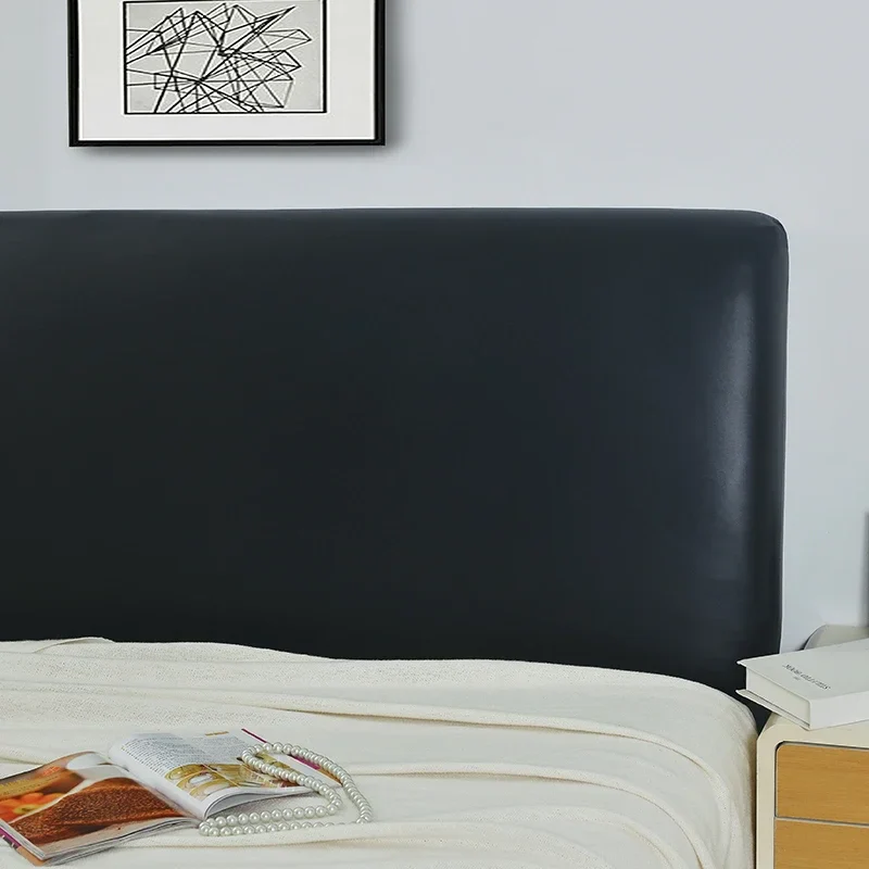 Housse de tête de lit en cuir artificiel imperméable et élastique - Protection contre la poussière - Ombre Interieur – Image 3