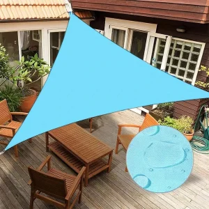 Voile d'ombrage triangulaire imperméable Anti-UV pour balcon jardin piscine Ombre Interieur
