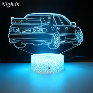 Lampe de chevet 3D 16 couleurs avec télécommande - Veilleuse décorative pour chambre garçon ou homme
