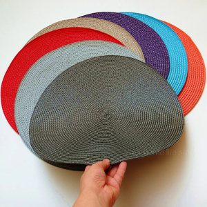 Set de table rond tressé lavable antidérapant - Couleurs mélangées pour cuisine et salle à manger