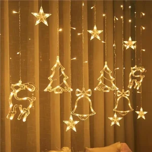 Guirlande lumineuse LED rideau féerique pour Noël, mariage et décoration intérieure
