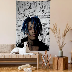 Tapisserie murale graffiti Z-XXXTentacion décoration street art pour chambre salon