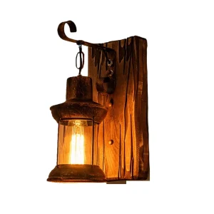 Applique murale LED en bois industriel vintage pour bar, café et décoration intérieure nordique