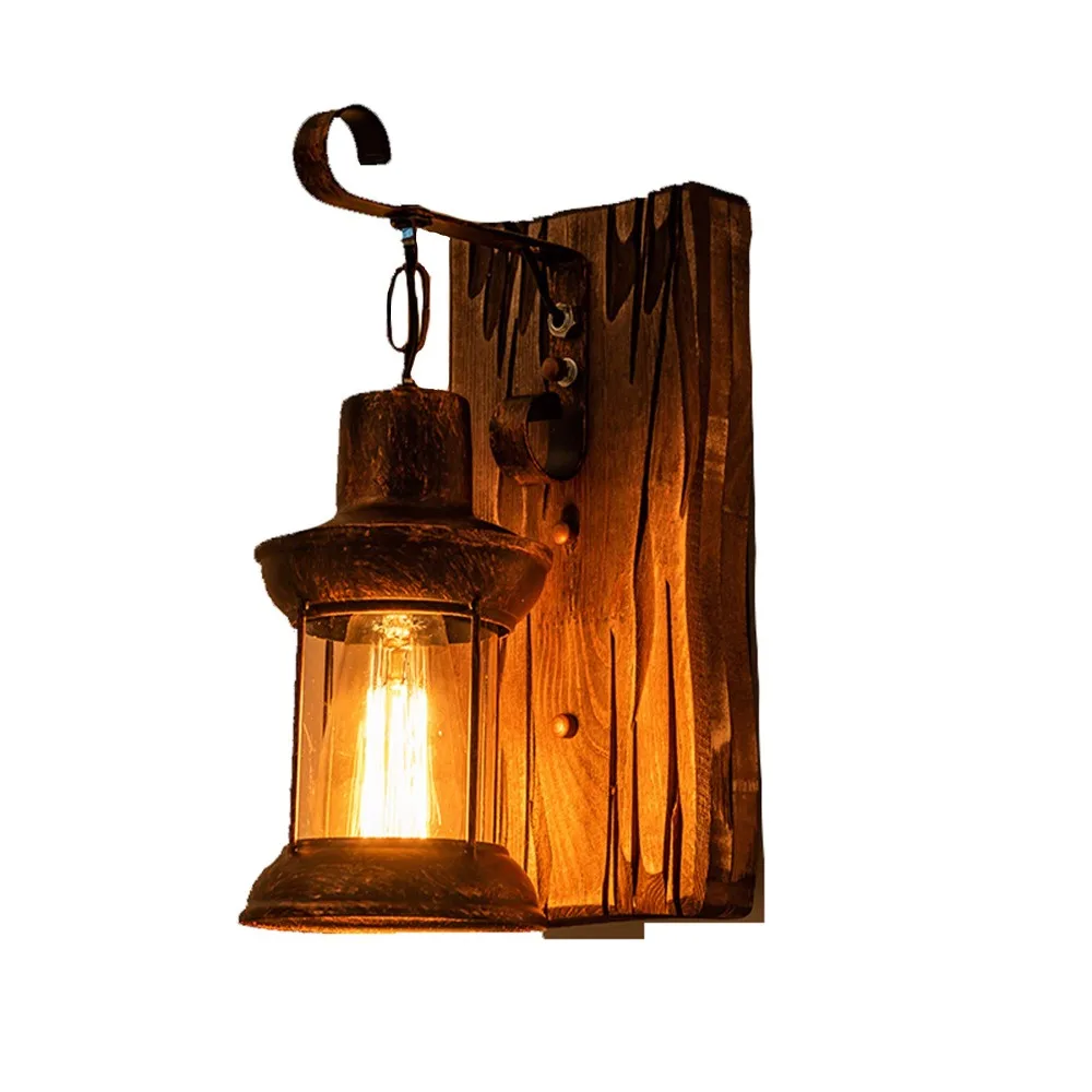 Applique murale LED en bois industriel vintage pour bar, café et décoration intérieure nordique – Image 2