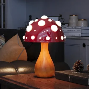 Lampe LED Champignon Amanite - Veilleuse biomimétique tricolore pour chambre et salon