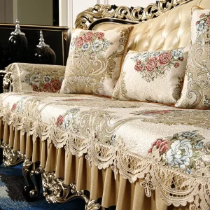 Housse de canapé jacquard polyester anti-dérapante luxe élégante