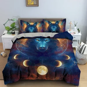 Housse de couette 220x240 coton colorée - Ensemble de literie bohème pour lit king size