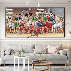Peinture murale anime Slam Dunk avec Sakura pour decoration chambre et tête de lit moderne