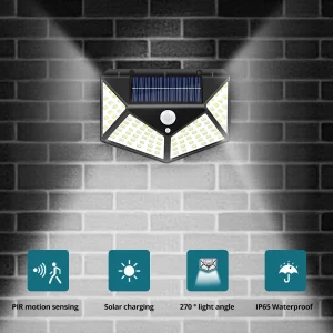 Lampe solaire extérieure étanche avec détecteur de mouvement, applique murale automatique pour jardin et allée