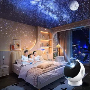 Projecteur d'étoiles météores avec haut-parleur Bluetooth pour chambre à coucher - Veilleuse LED galaxie