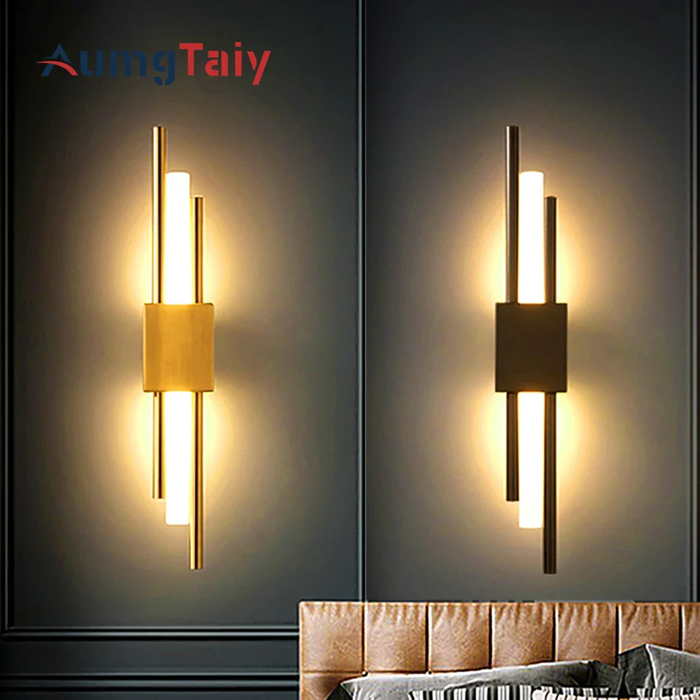 Applique murale LED acrylique moderne avec tuyau cuivre - Éclairage salon et chambre – Image 2