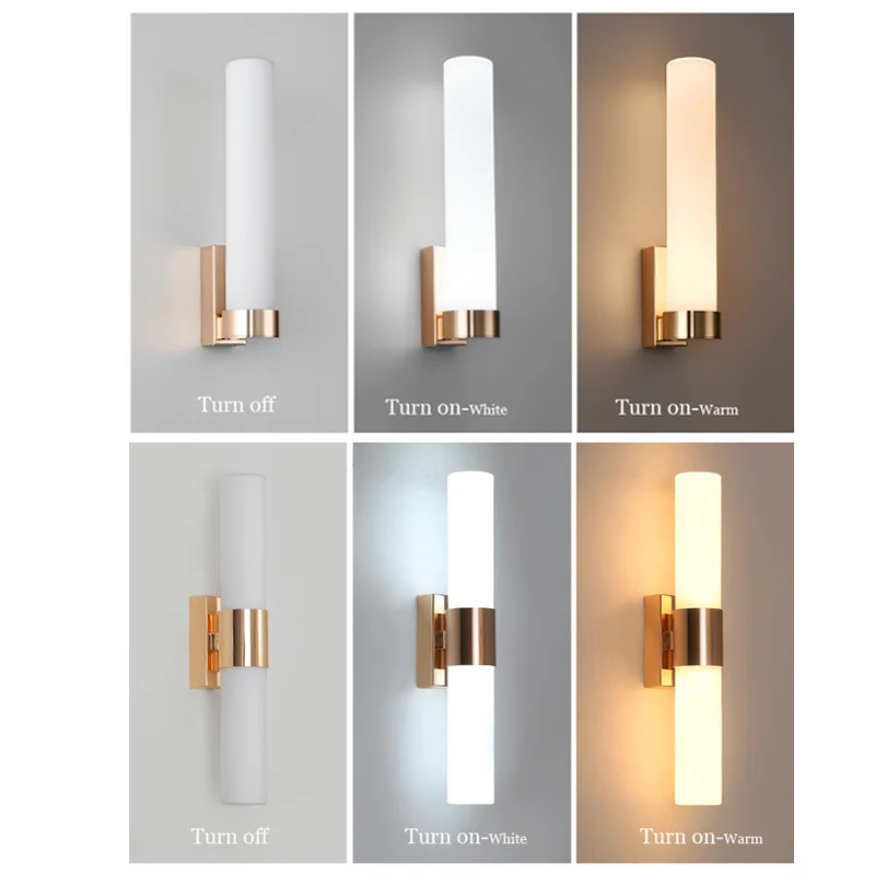 Applique murale LED moderne 12W métal acrylique éclairage intérieur salon chambre salle de bain – Image 4