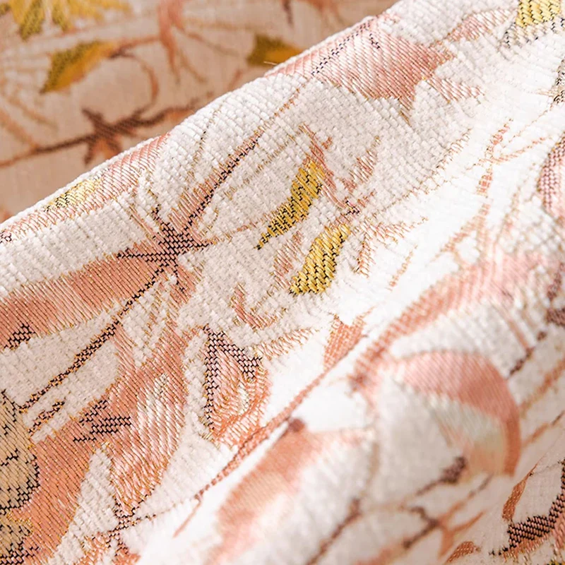 Housse de canapé jacquard chenille rose européen quatre saisons – Image 4