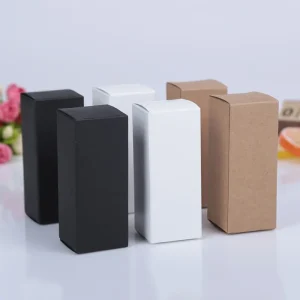 Boîtes en carton kraft blanc et noir pour rangement cosmétiques - 50 pièces - Ombre Intérieur