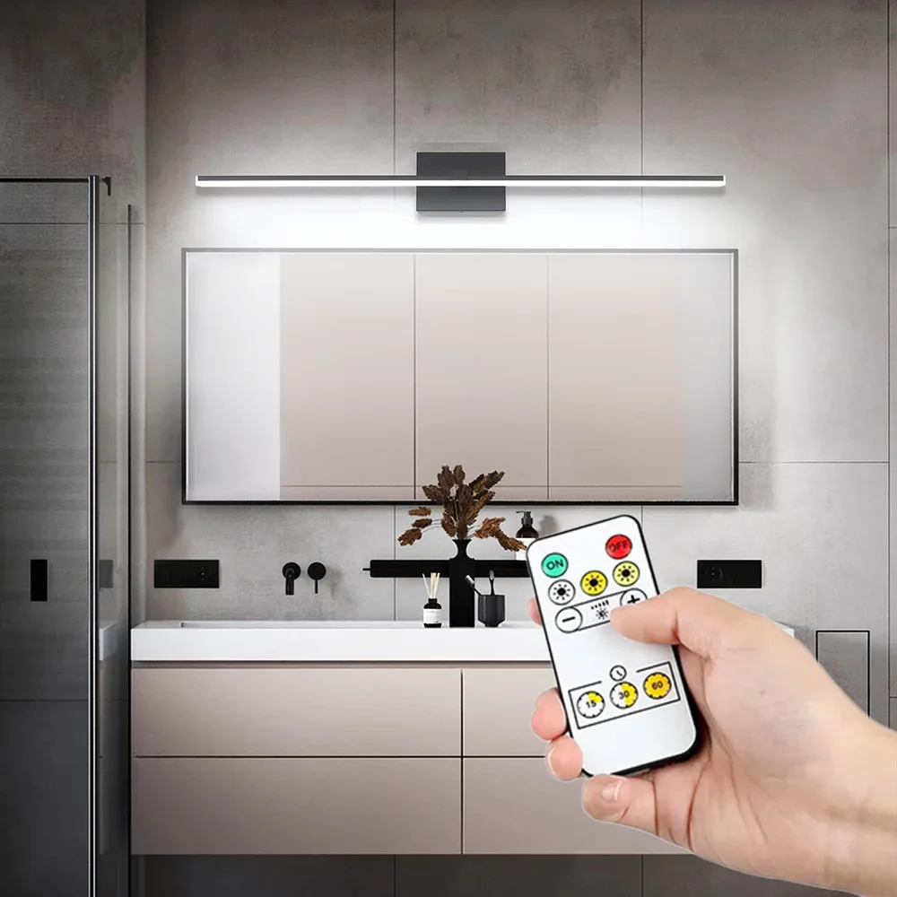 Applique murale LED moderne avec télécommande pour bureau, chambre et salle de bain - Éclairage variable – Image 2