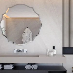 Miroir mural asymétrique en verre 5 mm LUVODI décoratif élégant