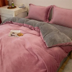 Housse de couette en flanelle chaude pour lit double, reine ou king - Confort hivernal
