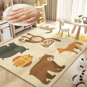 Tapis peluche 100% polyester doux pour chambre enfant et salon