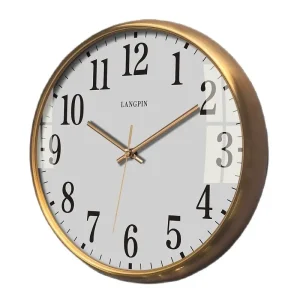 Horloge murale en bois massif vintage 38 cm pour salon et chambre à coucher