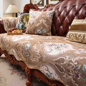 Housse de canapé jacquard polyester antidérapante pour intérieur