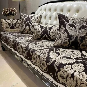 Housse jacquard polyester pour canapé - anti-dérapante protection élégante