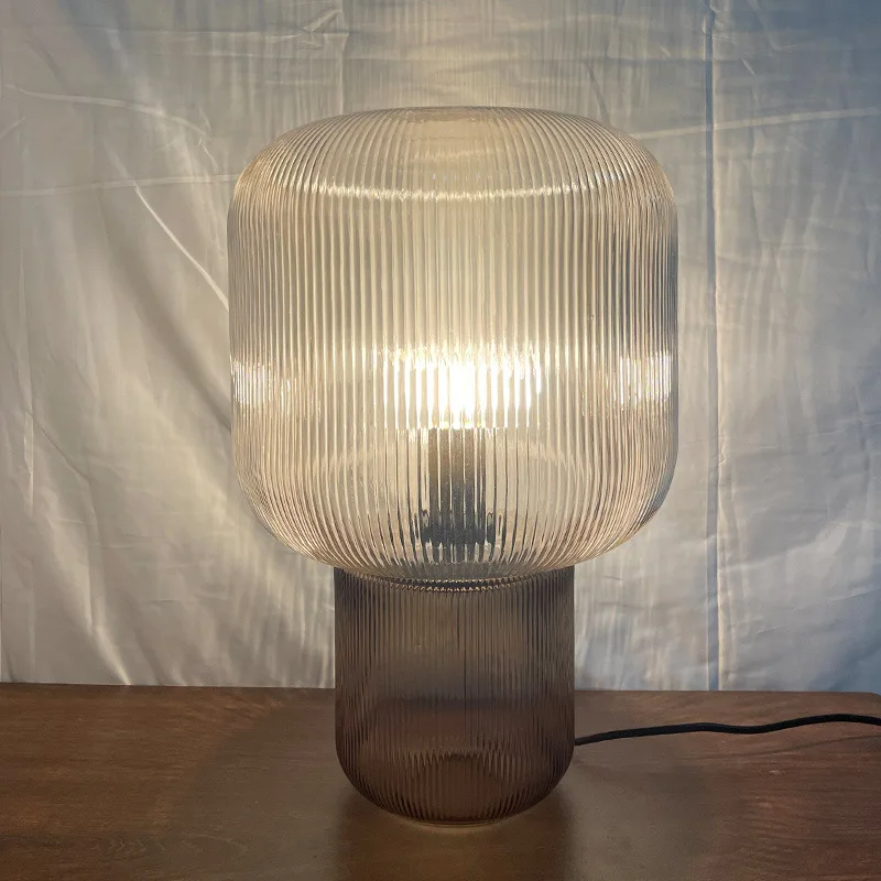 Lampe champignon orange en verre nordique post-moderne pour chambre et salon – Image 4