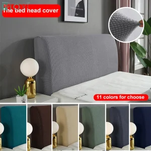Housse de tête de lit élastique épaisse en polaire anti-poussière pour décoration intérieure