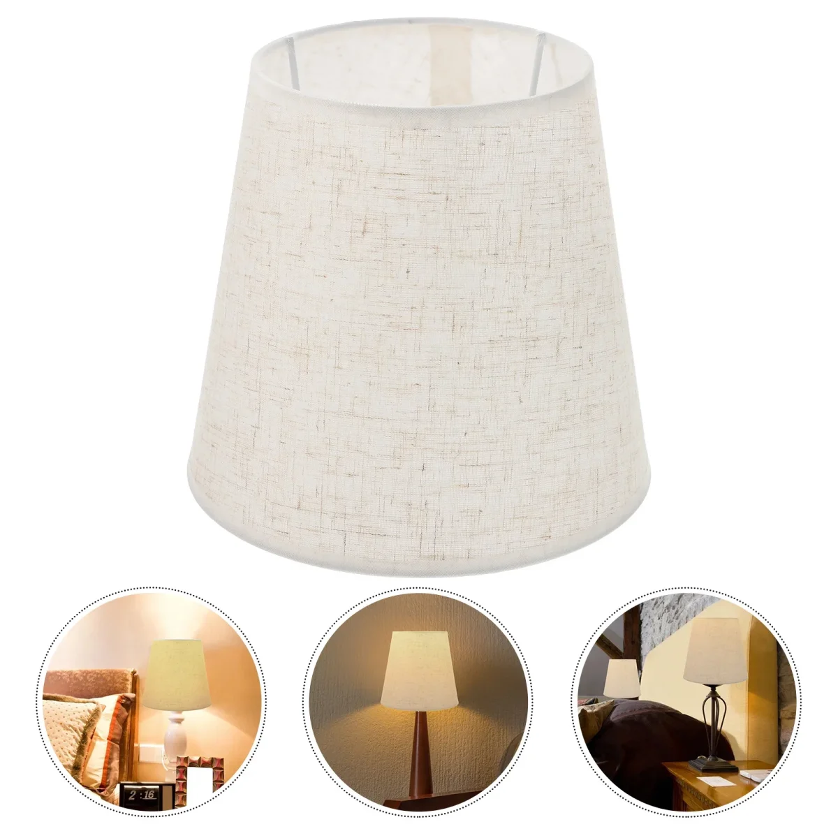 Abat-jour tissu E27 moderne pour lampe de chevet et bureau - Blanc ou Rouge – Image 4