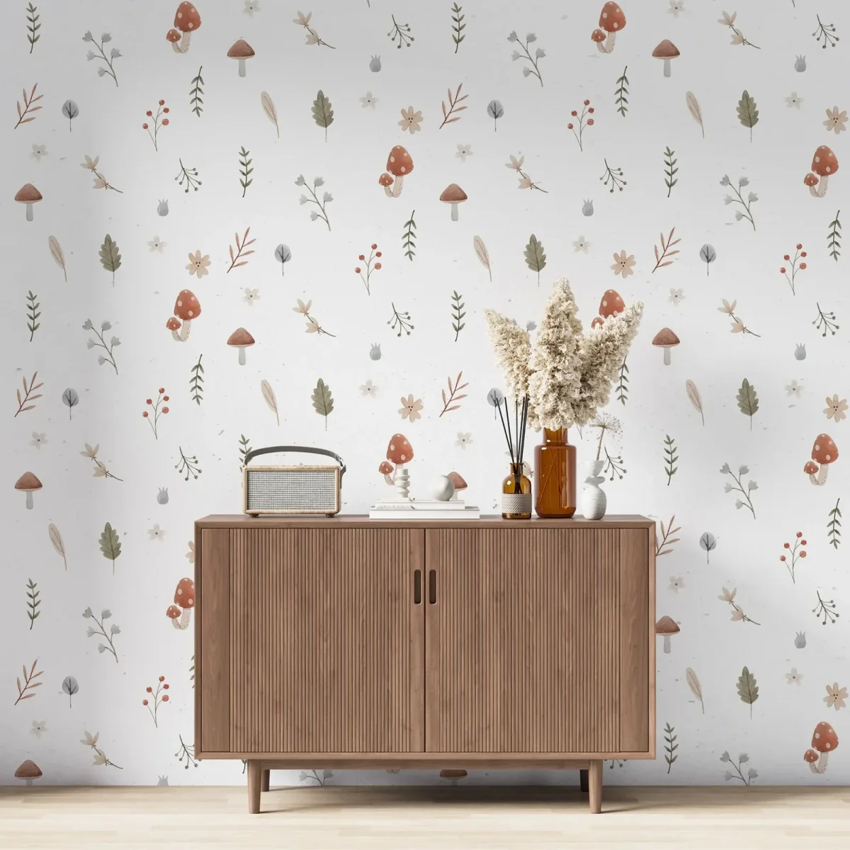 Papier peint adhésif non tissé blanc feuilles pour chambre de fille - Décoration pépinière facile – Image 5