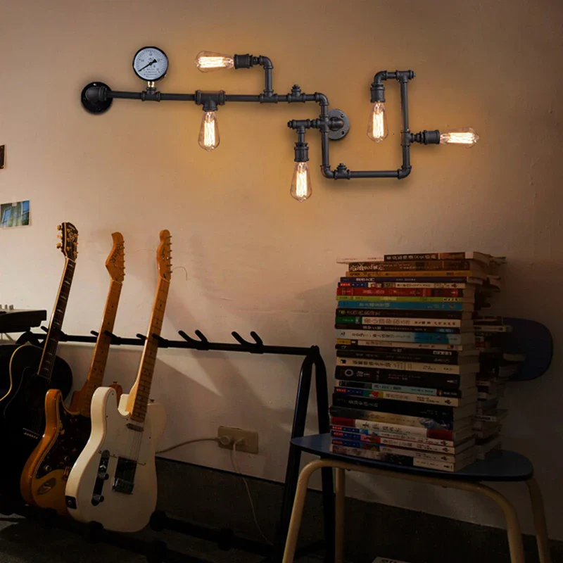 Applique murale LED industrielle vintage avec engrenage pour restaurant bar chambre à coucher – Image 4