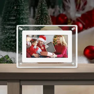 Cadre photo numérique acrylique 7 pouces avec écran IPS et mémoire 4 Go pour décorer votre intérieur