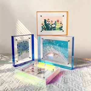 Cadre photo creux en acrylique translucide - Décoration murale moderne pour mariage et intérieur