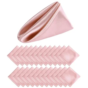 Serviettes satin polyester 24 pcs 30x30 cm pour mariage élégant
