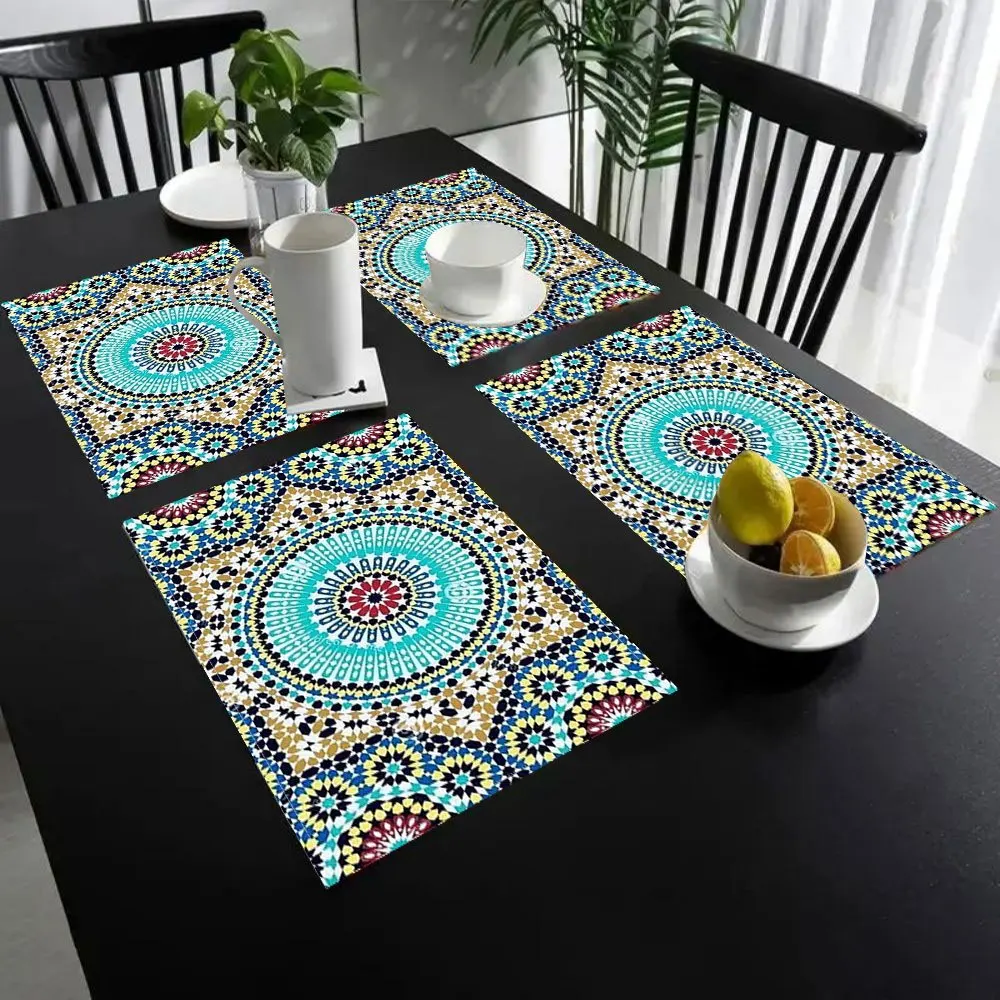 Dessous de plat marocain 30x40cm en polyester - 2 ou 4 sets pour décoration de table moderne – Image 3