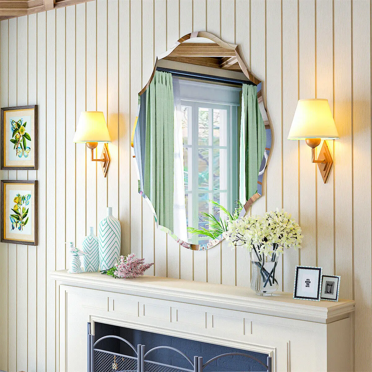 Miroir mural asymétrique en verre 5 mm LUVODI décoratif élégant – Image 3