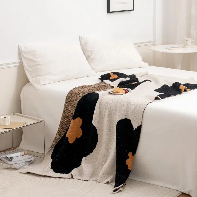 Plaid velours 100% polyester doux tournesol pour canapé lit – Image 4